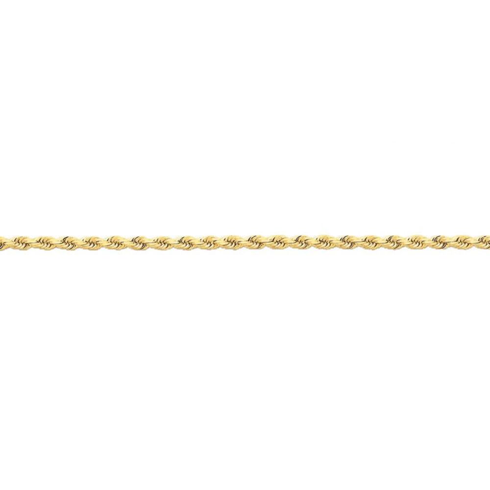 14k Yellow Gold 2.25mm Diamond Cut Solid Rope Chain Anklet, 10 Inch